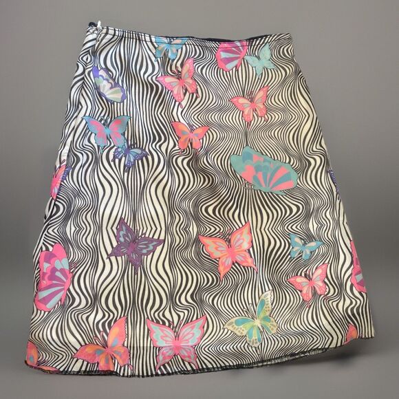 Princess Polly Skirt 2 Zebra Butterflies Mini Black Pink Blue Summer Mesh Slip - Picture 2 of 7